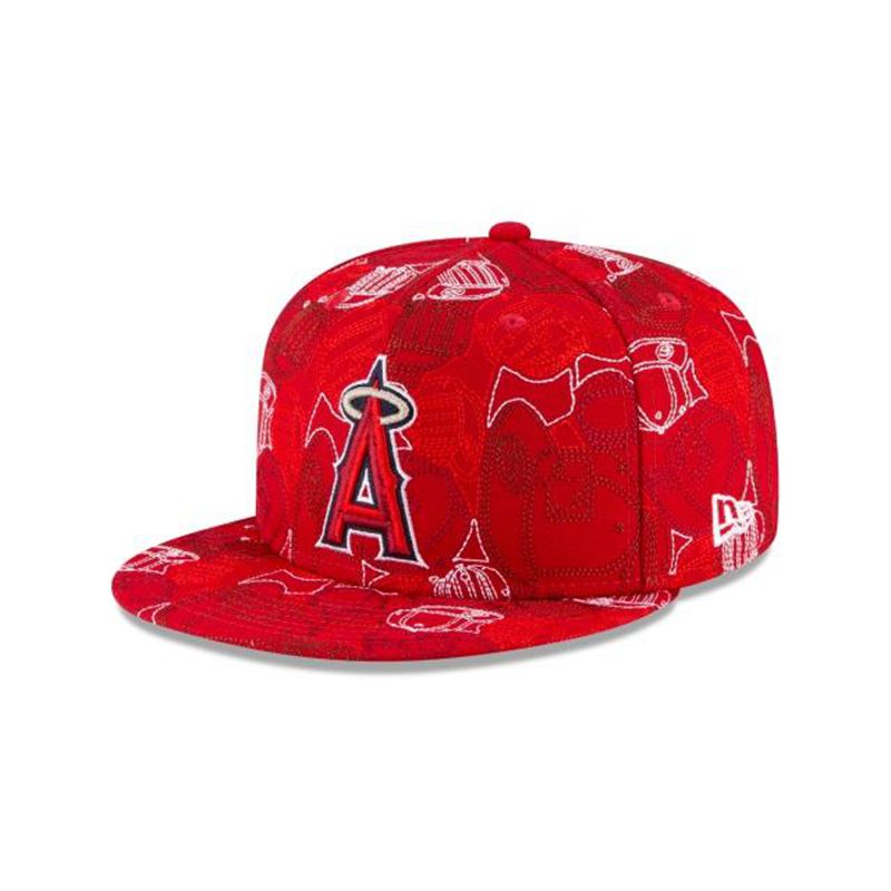 MLB Los Angeles Angels Cap Chaos 59Fifty Fitted (OBY4737) - Red New Era Caps